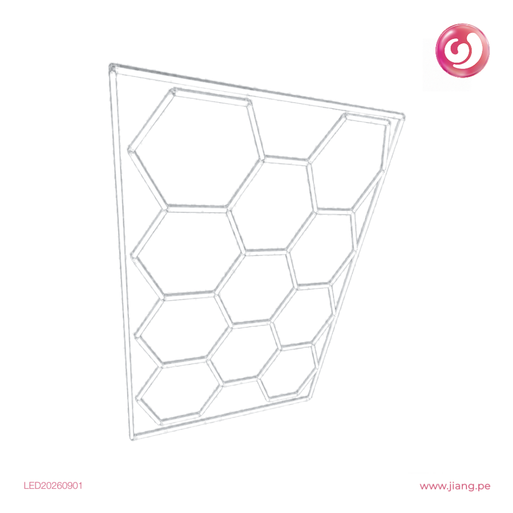 Lámpara LED hexagonal tipo panal LED20260901 con luz blanca