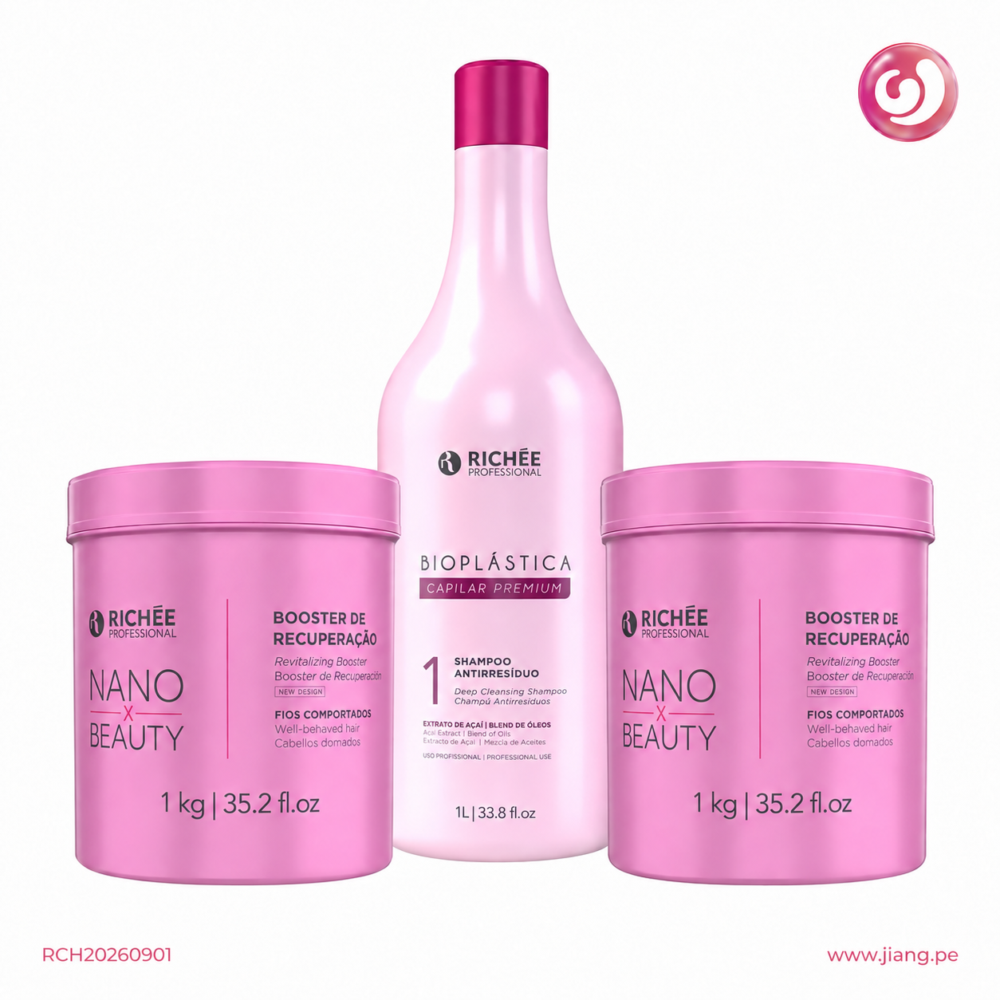 Kit Richée Professional doble Nano BTX Repair con shampoo antirresiduo – RCH20260901