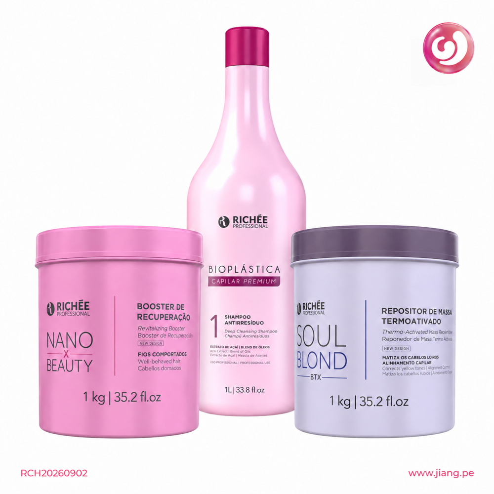 Kit Richée Professional Nano BTX Repair y Soul Blond con shampoo antirresiduo – RCH20260902